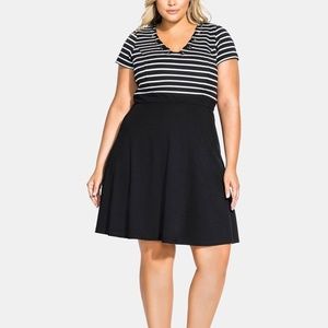 NWT City Chic Black Sailor Dress - Sz 16